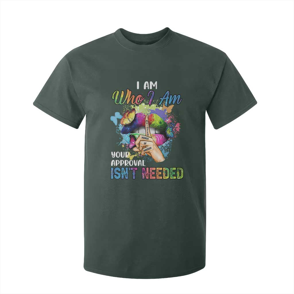 Black Queen T Shirt For Kid I Am Who I Am Your Approval Isn't Needed Colorful Butterflies