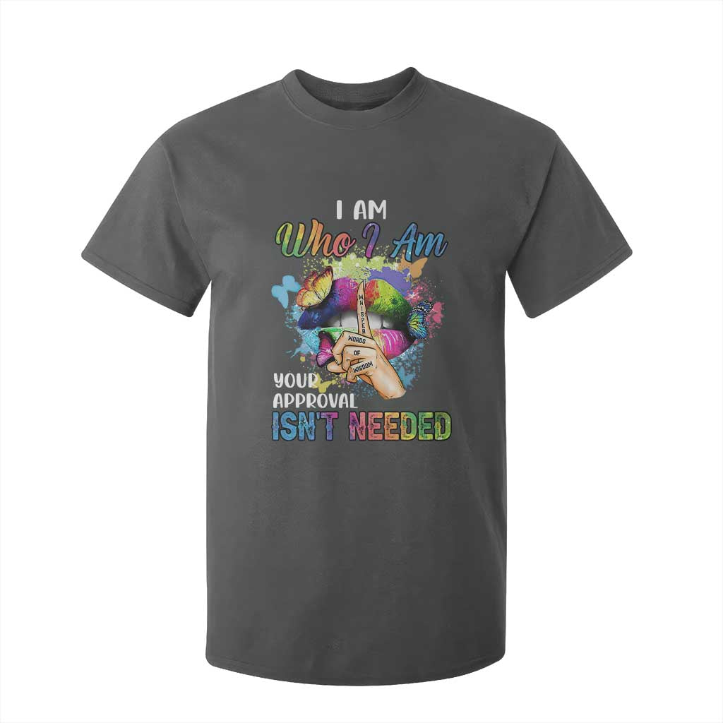 Black Queen T Shirt For Kid I Am Who I Am Your Approval Isn't Needed Colorful Butterflies