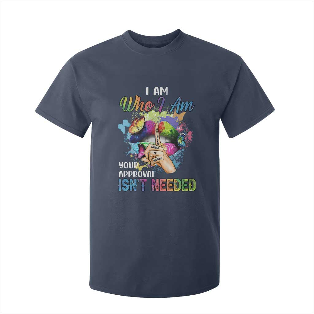 Black Queen T Shirt For Kid I Am Who I Am Your Approval Isn't Needed Colorful Butterflies