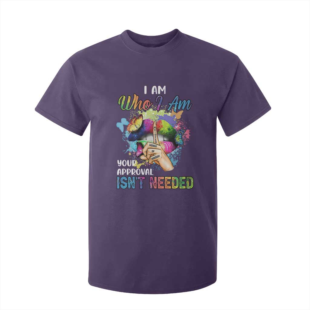 Black Queen T Shirt For Kid I Am Who I Am Your Approval Isn't Needed Colorful Butterflies