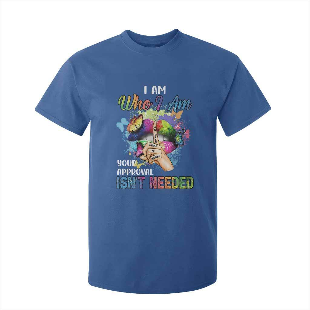 Black Queen T Shirt For Kid I Am Who I Am Your Approval Isn't Needed Colorful Butterflies