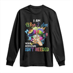 Black Queen Long Sleeve Shirt I Am Who I Am Your Approval Isn't Needed Colorful Butterflies