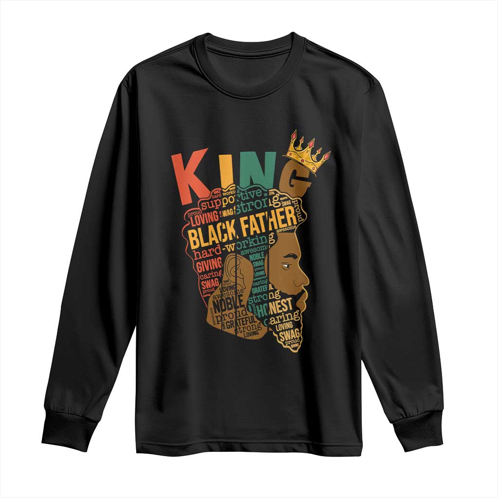 Black King Long Sleeve Shirt Black Father African American Men