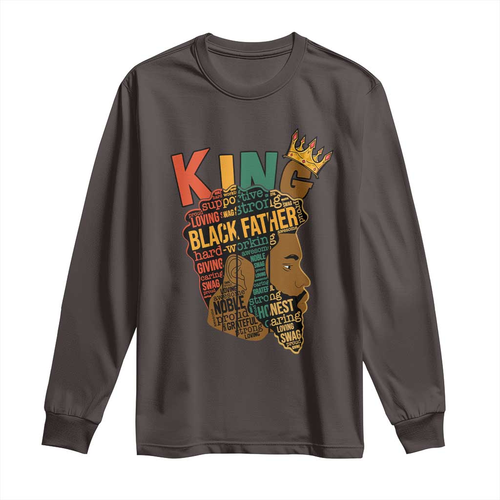 Black King Long Sleeve Shirt Black Father African American Men