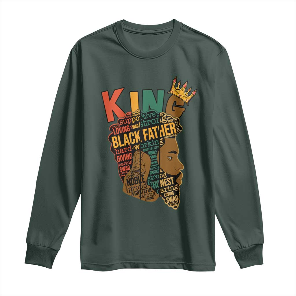 Black King Long Sleeve Shirt Black Father African American Men