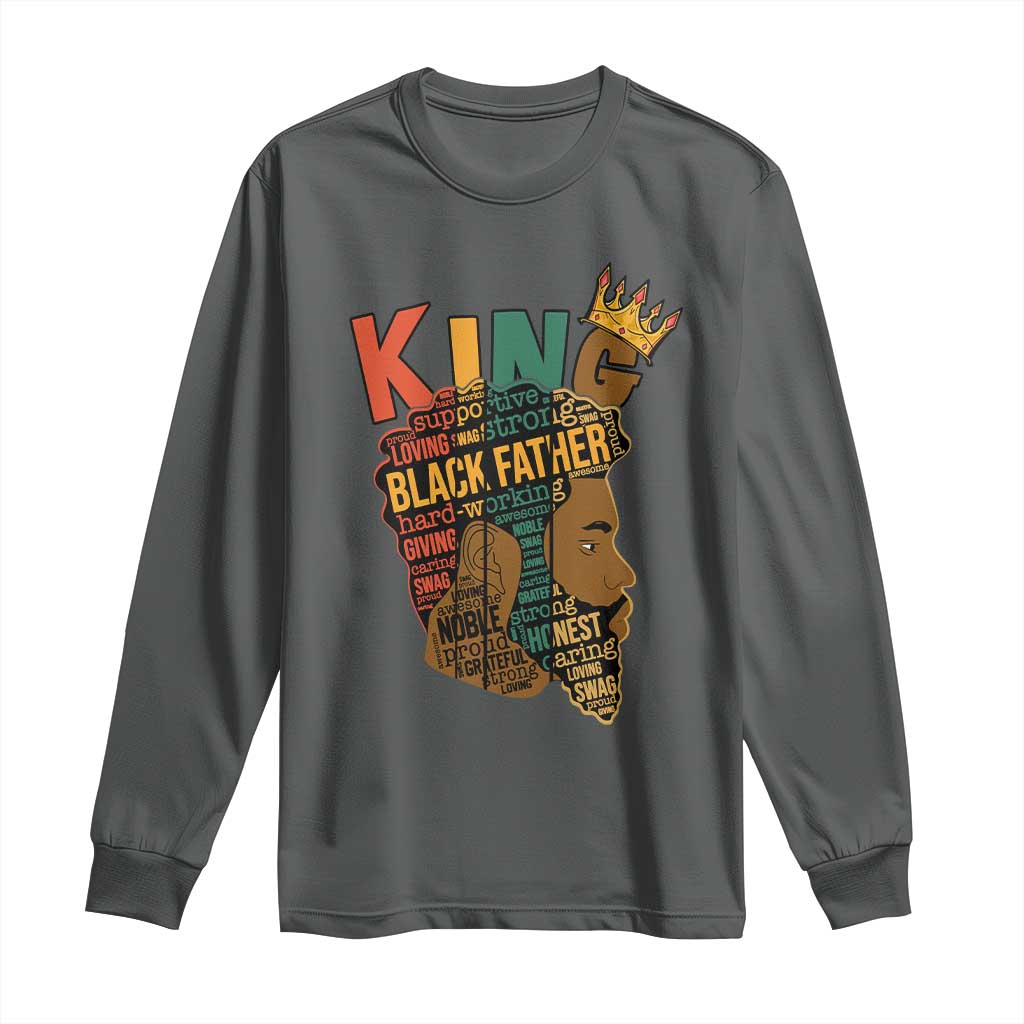 Black King Long Sleeve Shirt Black Father African American Men