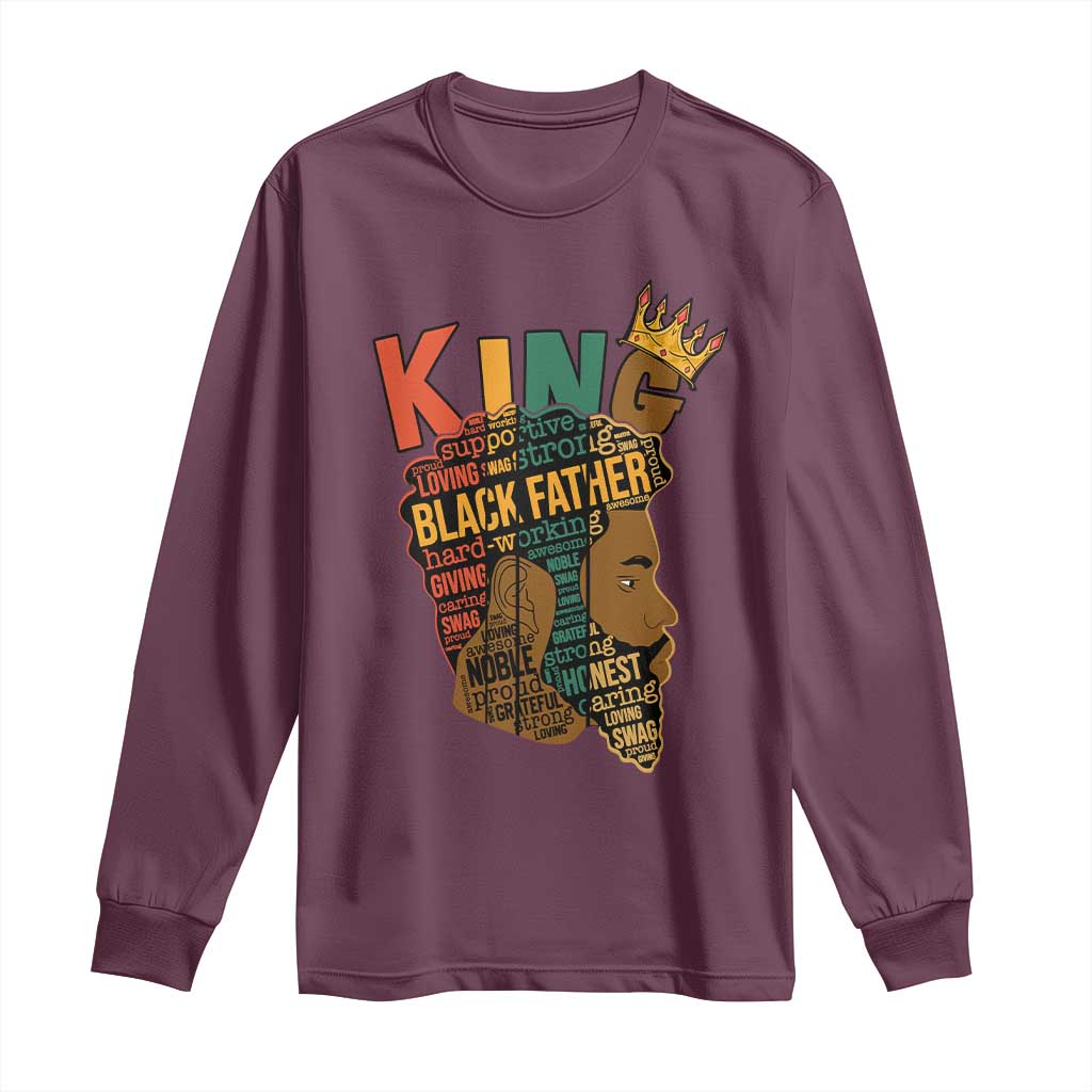 Black King Long Sleeve Shirt Black Father African American Men