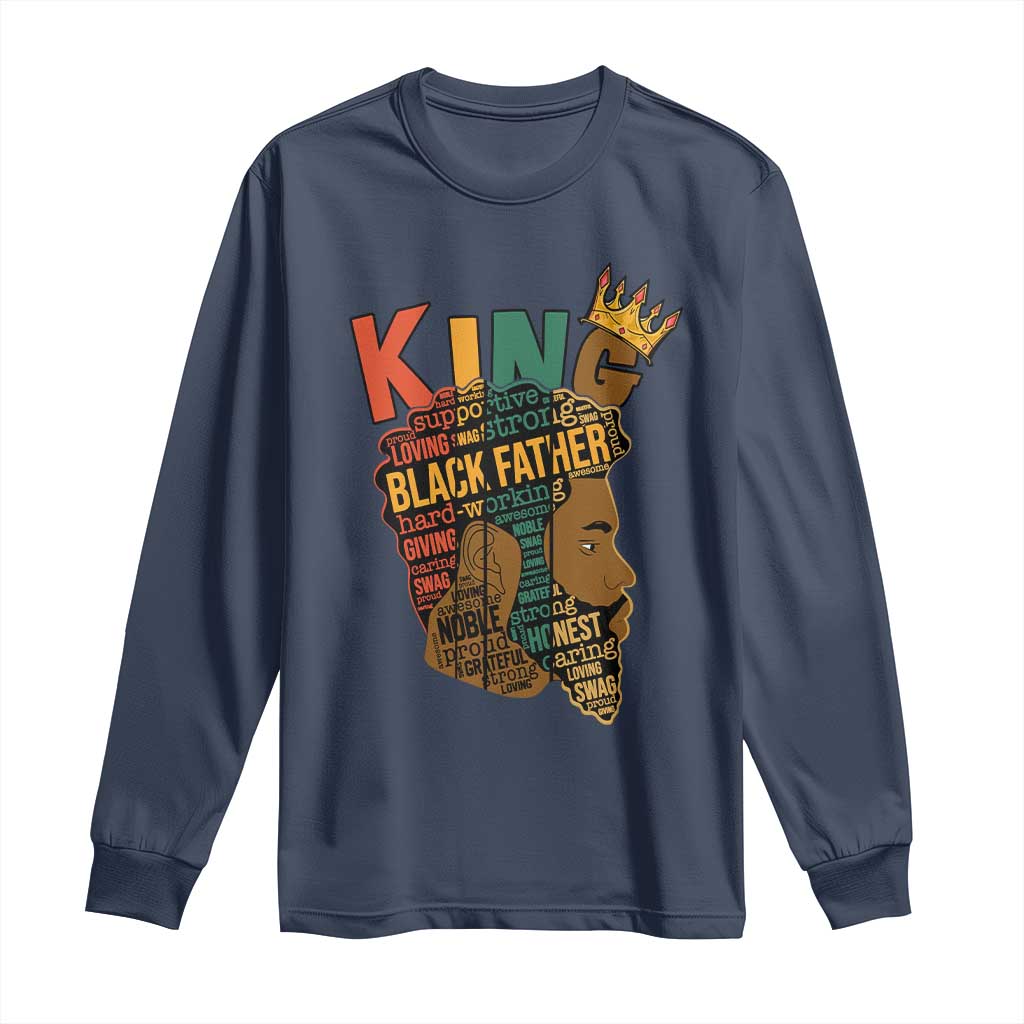 Black King Long Sleeve Shirt Black Father African American Men