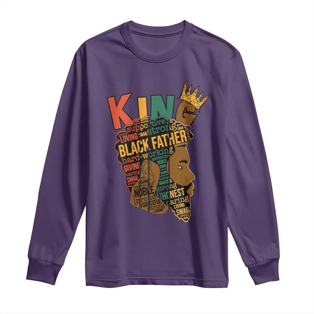 Black King Long Sleeve Shirt Black Father African American Men