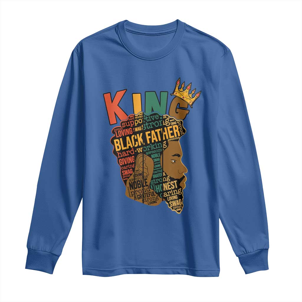 Black King Long Sleeve Shirt Black Father African American Men