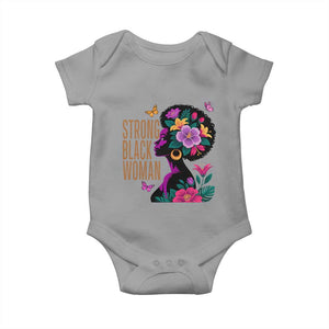 Strong Black Woman Floral Afro Baby Onesie Empowering Black Queen Pride Celebrating Melanin and Strength