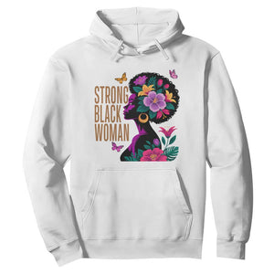Strong Black Woman Floral Afro Hoodie Empowering Black Queen Pride Celebrating Melanin and Strength