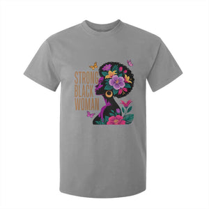 Strong Black Woman Floral Afro T Shirt For Kid Empowering Black Queen Pride Celebrating Melanin and Strength