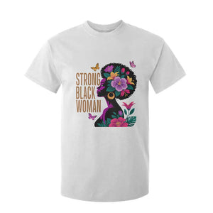 Strong Black Woman Floral Afro T Shirt For Kid Empowering Black Queen Pride Celebrating Melanin and Strength