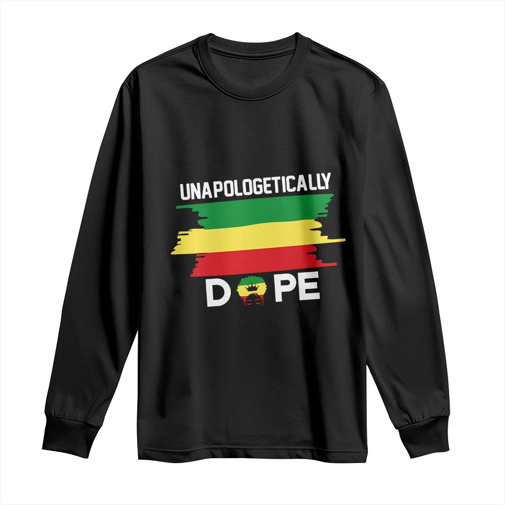 Black History Month Long Sleeve Shirt Unapologetically Dope Melanin Afro Black Pride