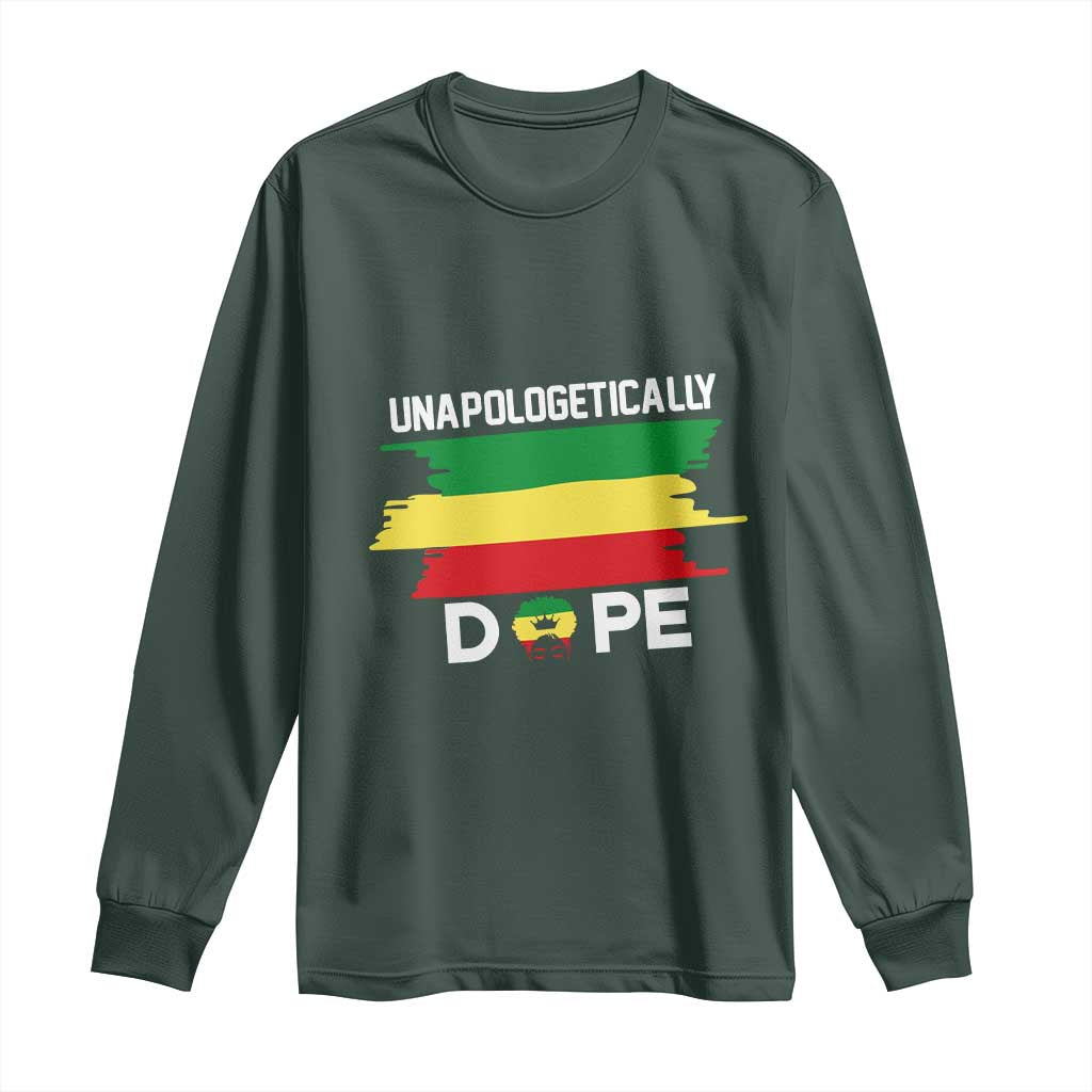 Black History Month Long Sleeve Shirt Unapologetically Dope Melanin Afro Black Pride