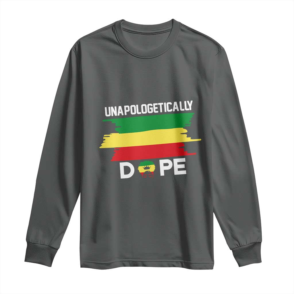 Black History Month Long Sleeve Shirt Unapologetically Dope Melanin Afro Black Pride