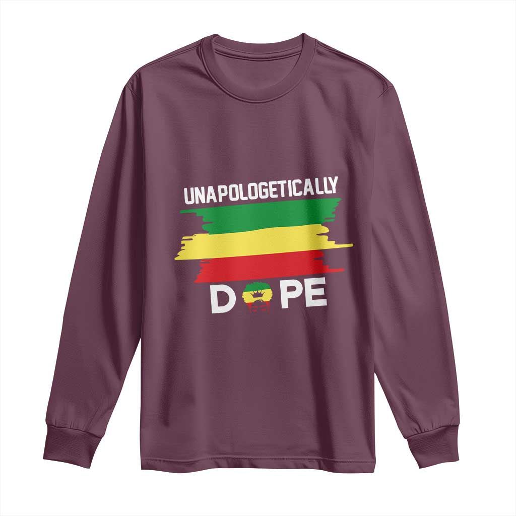 Black History Month Long Sleeve Shirt Unapologetically Dope Melanin Afro Black Pride