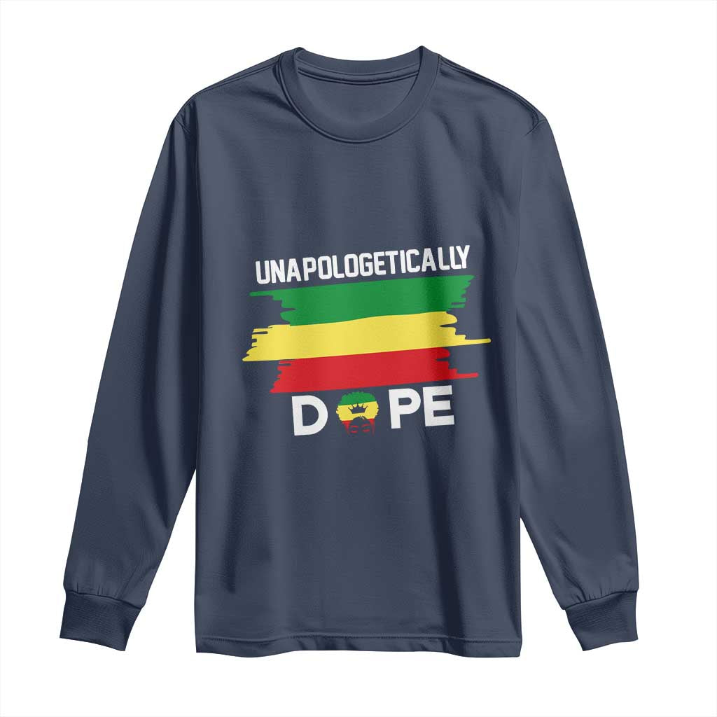 Black History Month Long Sleeve Shirt Unapologetically Dope Melanin Afro Black Pride