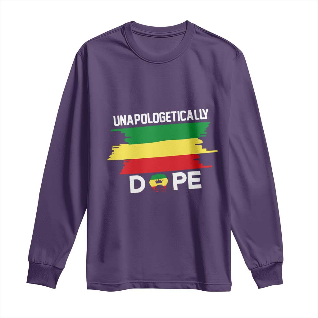 Black History Month Long Sleeve Shirt Unapologetically Dope Melanin Afro Black Pride