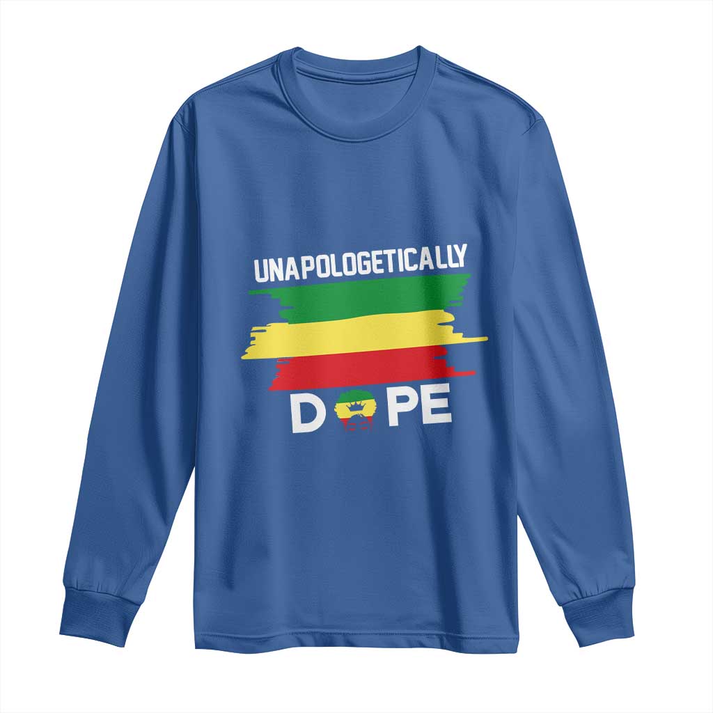 Black History Month Long Sleeve Shirt Unapologetically Dope Melanin Afro Black Pride