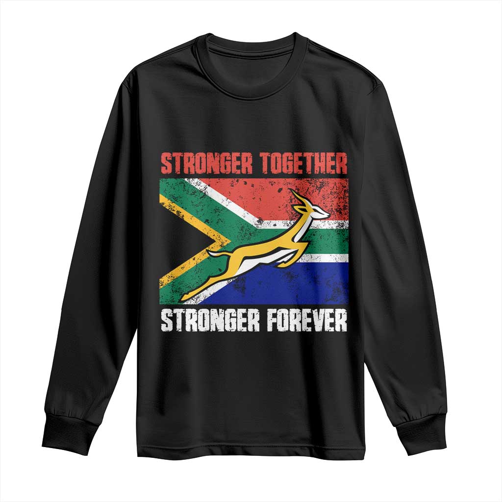 South Africa Rugby Springboks Long Sleeve Shirt Stronger Together Stronger Forever Go Bokke