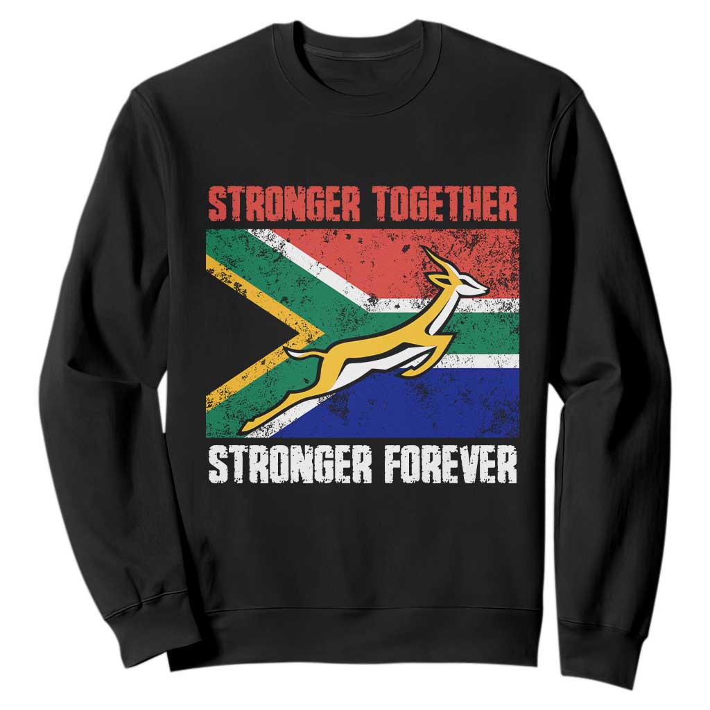 South Africa Rugby Springboks Sweatshirt Stronger Together Stronger Forever Go Bokke