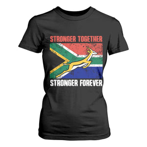 South Africa Rugby Springboks T Shirt For Women Stronger Together Stronger Forever Go Bokke