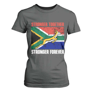 South Africa Rugby Springboks T Shirt For Women Stronger Together Stronger Forever Go Bokke