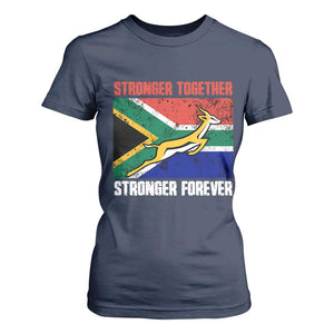 South Africa Rugby Springboks T Shirt For Women Stronger Together Stronger Forever Go Bokke