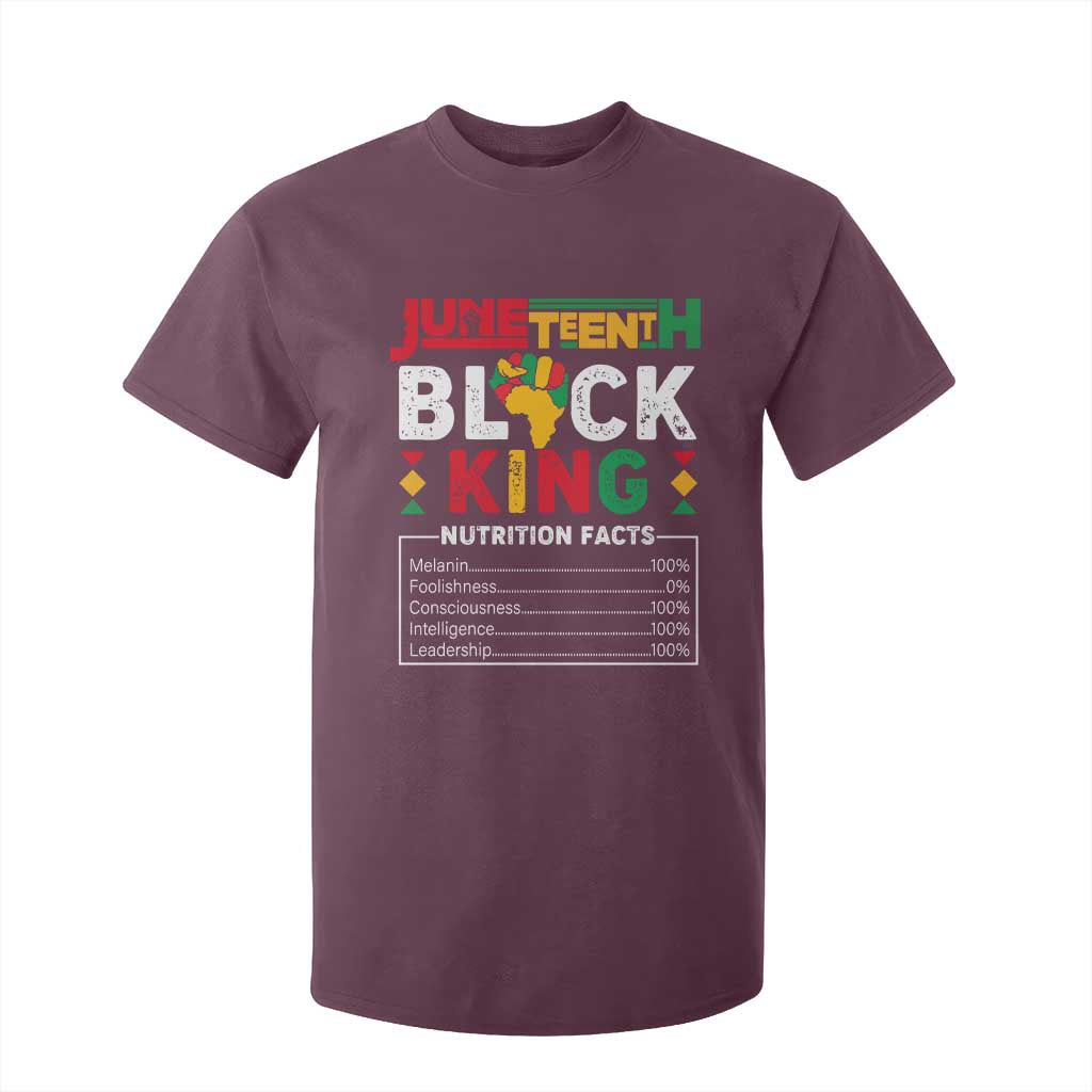 Funny Black King Nutrition Facts T Shirt For Kid African American