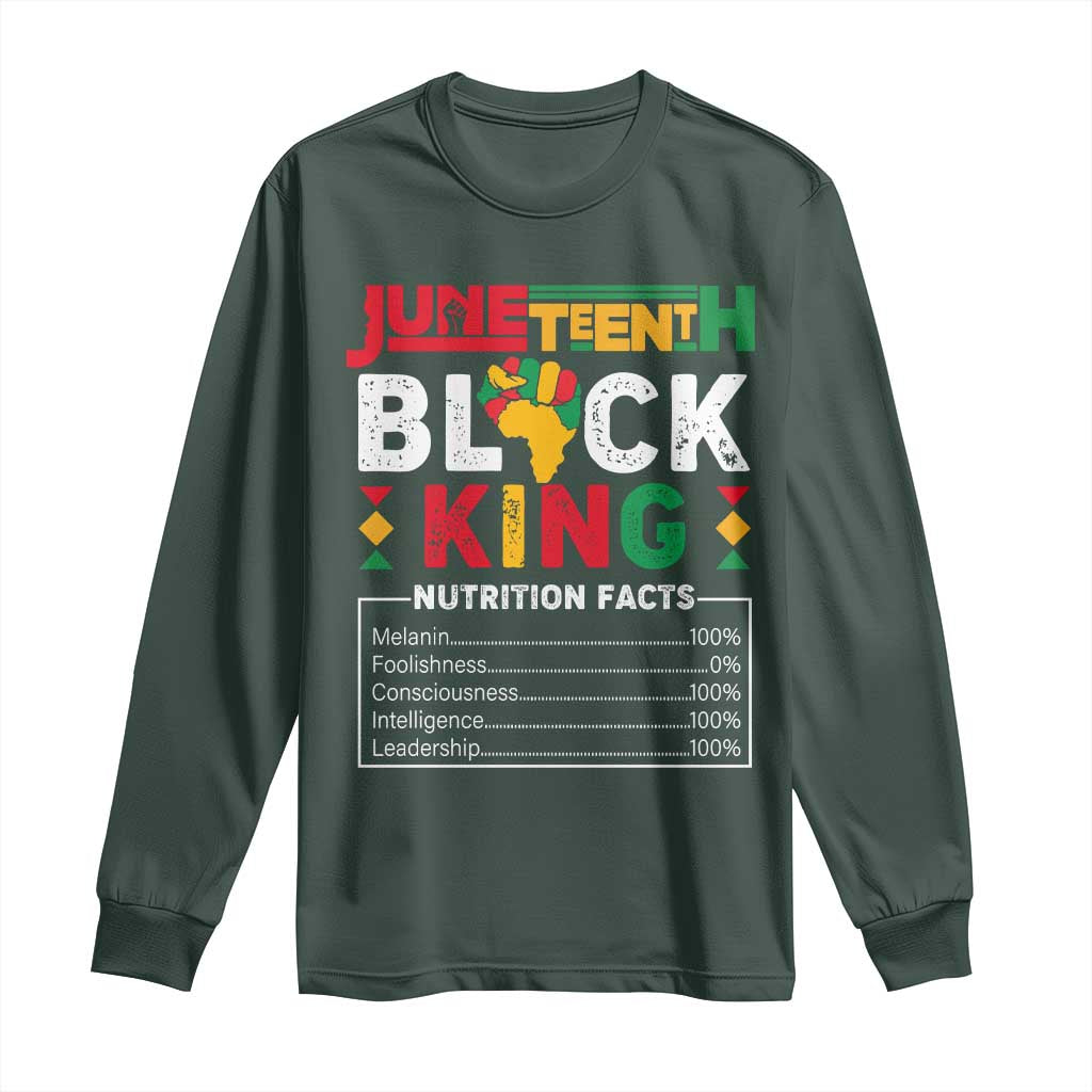 Funny Black King Nutrition Facts Long Sleeve Shirt African American