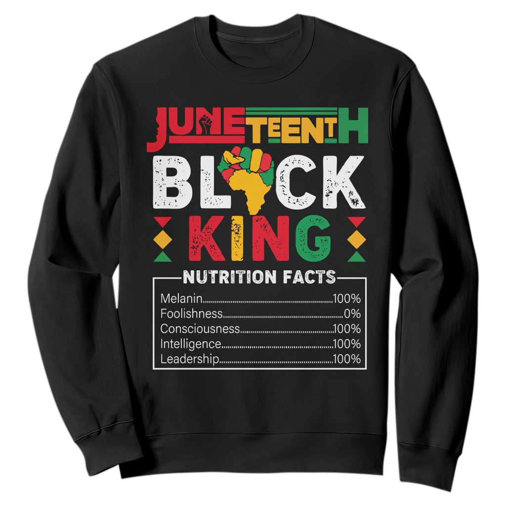 Funny Black King Nutrition Facts Sweatshirt African American