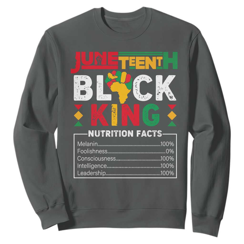 Funny Black King Nutrition Facts Sweatshirt African American