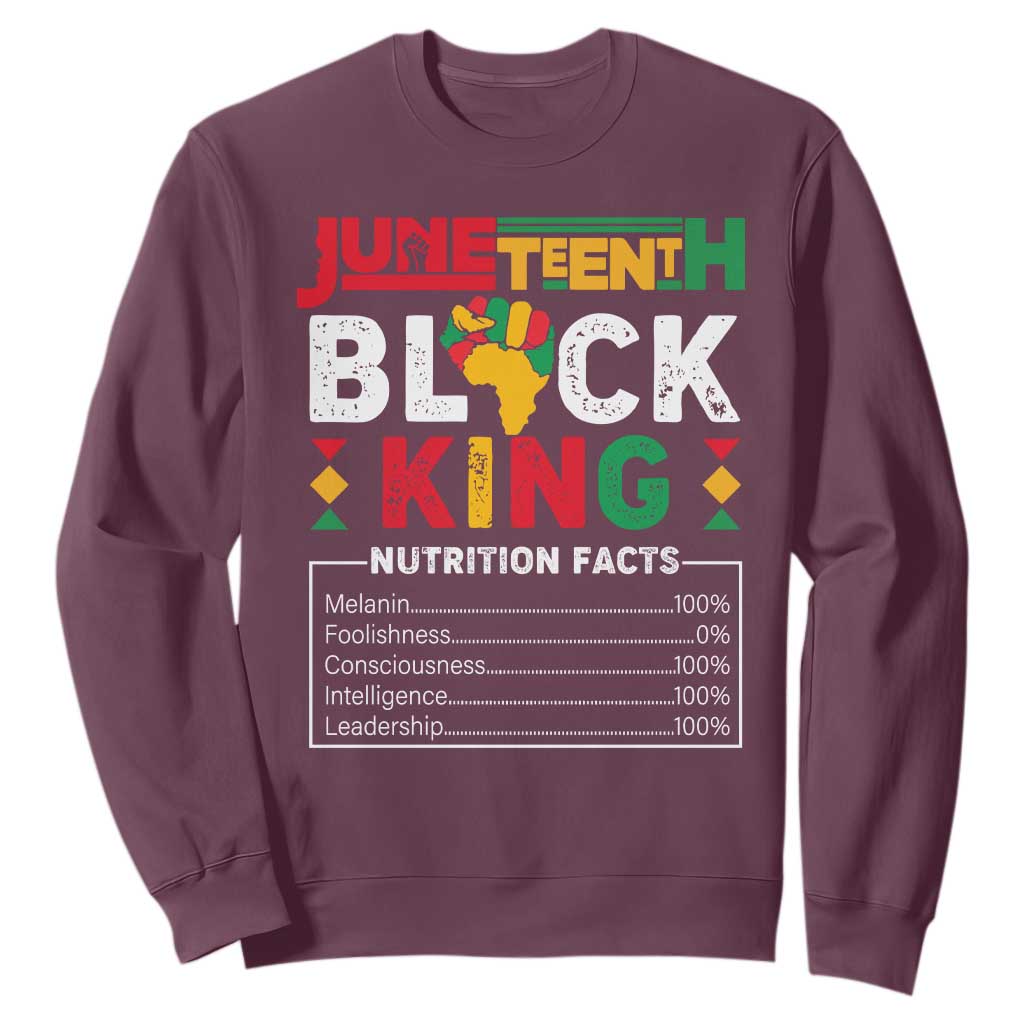 Funny Black King Nutrition Facts Sweatshirt African American