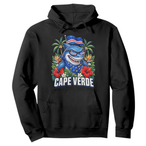 Cape Verde Cool Blue Shark Tropical Graphic Hoodie Cabo Verde Paradise Verdean Soccer Football Fans