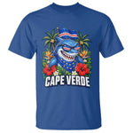 Cape Verde Cool Blue Shark Tropical Graphic T Shirt Cabo Verde Paradise Verdean Soccer Football Fans
