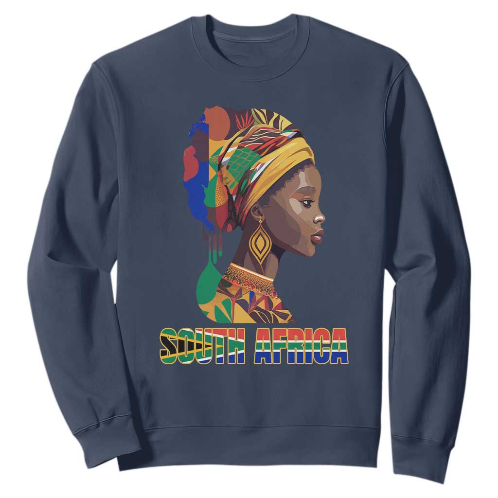 South Africa Pride Sweatshirt Black African Woman