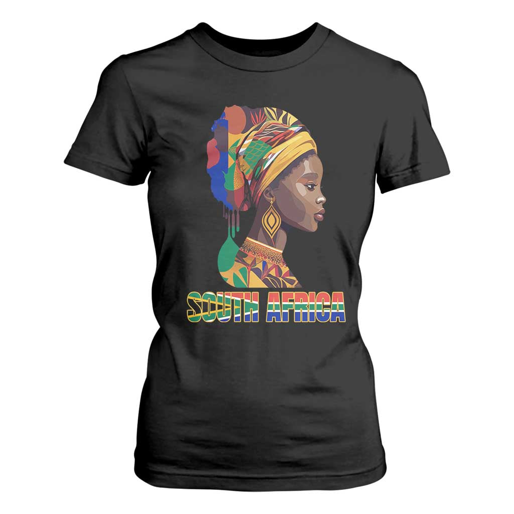 South Africa Pride T Shirt For Women Black African Woman