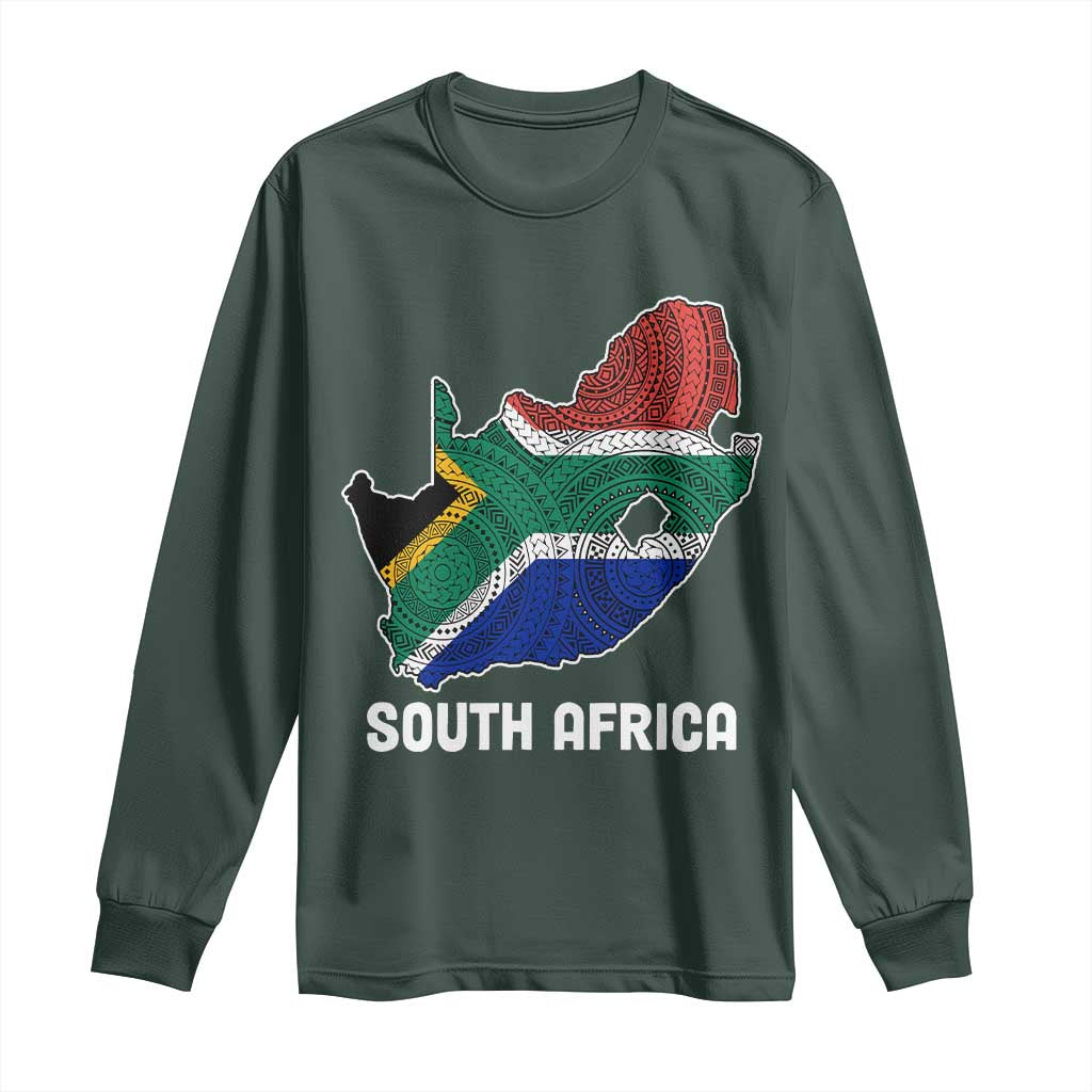 South Africa Pride Long Sleeve Shirt South African Flag Map