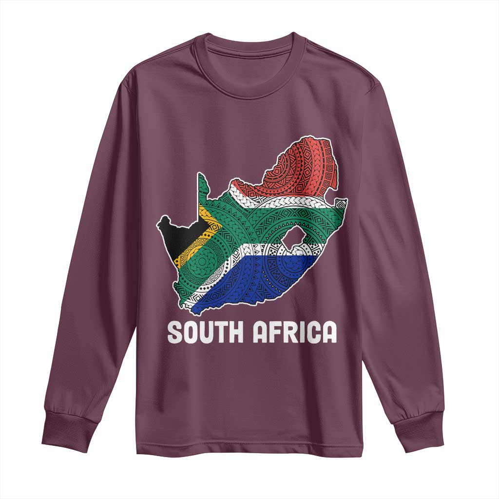 South Africa Pride Long Sleeve Shirt South African Flag Map