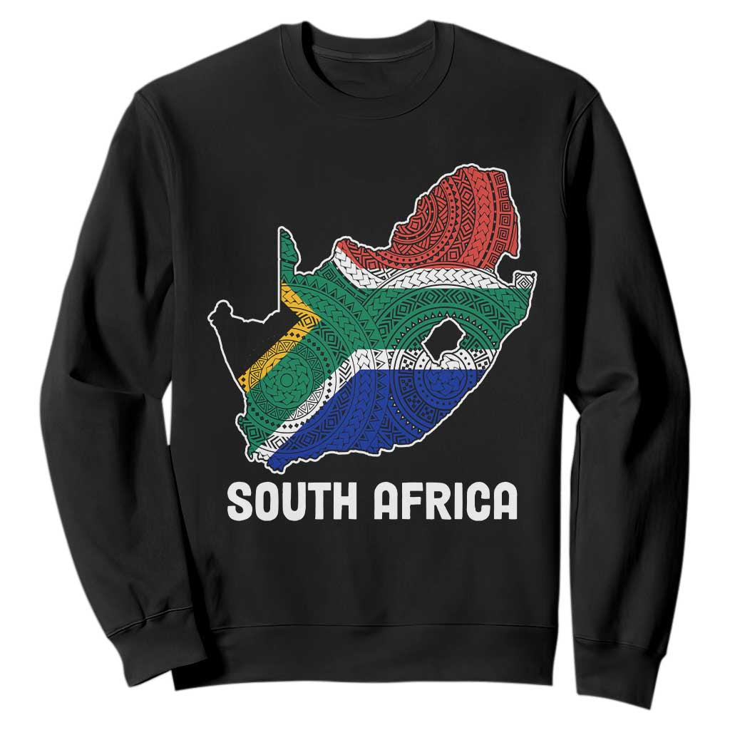 South Africa Pride Sweatshirt South African Flag Map