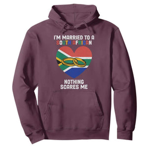 Funny South Africa Hoodie I'm Married To A South African Nothing Scares Me