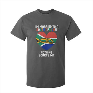 Funny South Africa T Shirt For Kid I'm Married To A South African Nothing Scares Me