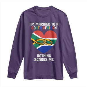 Funny South Africa Long Sleeve Shirt I'm Married To A South African Nothing Scares Me