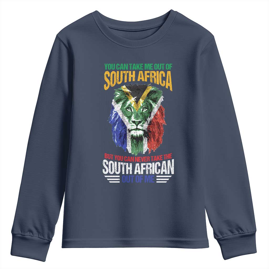 South Africa Pride Youth Long Sleeve Shirt You Can Never Take The South African Out Of Me