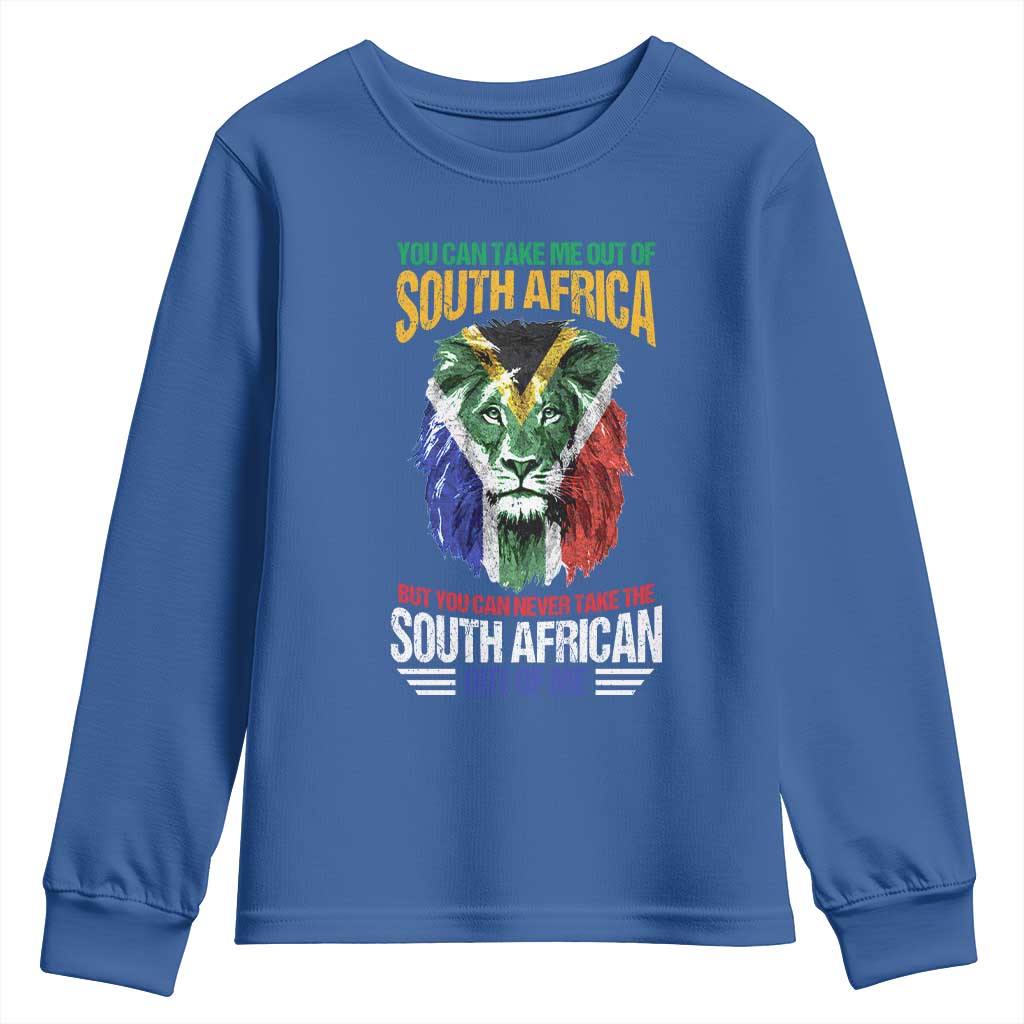 South Africa Pride Youth Long Sleeve Shirt You Can Never Take The South African Out Of Me