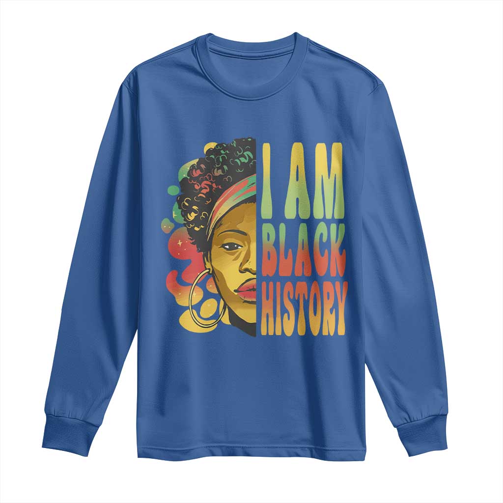 I Am Black History Long Sleeve Shirt Afro Black Woman African American Pride