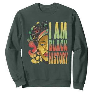 I Am Black History Sweatshirt Afro Black Woman African American Pride