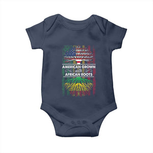 African American Roots Baby Onesie American Grown With African Roots US Flag Tree